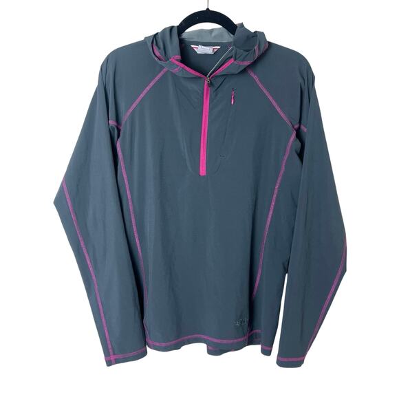 Rab Aurora Hooded 1/4 Zip Pull-On Long-Sleeve Performance Jacket Gray Sz M - Picture 1 of 9